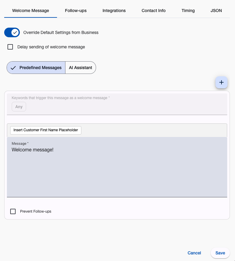 Yelp Bot Welcome Message Delay